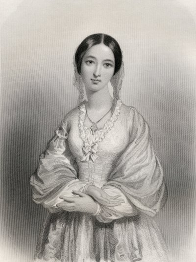 فلورنس نايتنجيل (1820-1910) رسم توضيحي من "نساء العالم البارزات" بقلم ماري كاودن كلارك ، 1858 بواسطة بيير جوستاف يوجين ستال